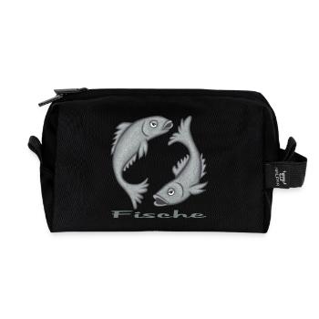 Sternzeichen Fische - Recycelte Kulturtasche - Schwarz - Vorne