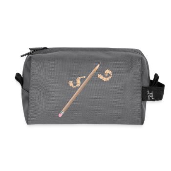 Pencil with Eraser – Creative Drawing Motif - Recycled Toiletry Zip Bag - anthracite - Front