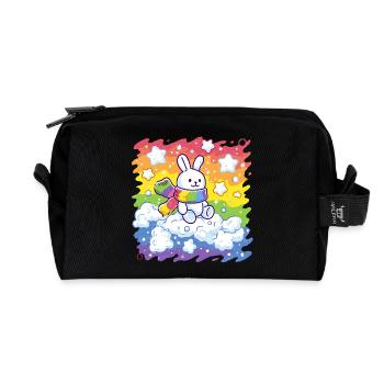Regenbogenhase auf Wolke - Recycelte Kulturtasche - Schwarz - Vorne