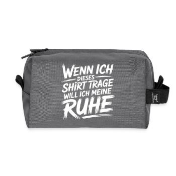 Nicht ansprechen – Shirt aktiviert den Ruhemodus! - Recycelte Kulturtasche - Anthrazit - Vorne