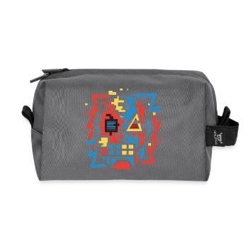 Abstract Glitch Face - Recycled Toiletry Zip Bag - anthracite - Front