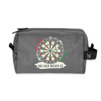 Dart Zack encore 26 fléchettes cadeau avec une phrase amusante - Trousse de toilette en tissu recyclé - anthracite - Devant