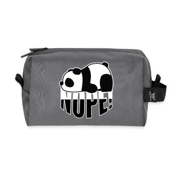 Panda Nope - Recycled Toiletry Zip Bag - anthracite - Front