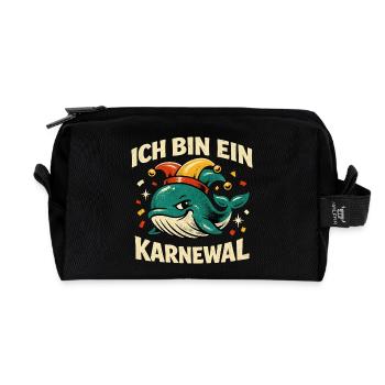 Je suis un jeu de mots Karnewal Jecke 5e saison - Trousse de toilette en tissu recyclé - noir - Devant
