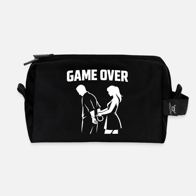 Game Over Festnahme - Junggesellinnenabschied - Recycelte Kulturtasche - Schwarz