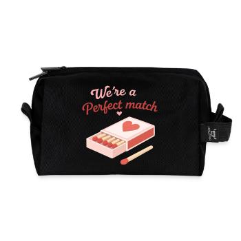 Perfektes Match Liebeszitat süßes Paar-Design - Recycelte Kulturtasche - Schwarz - Vorne