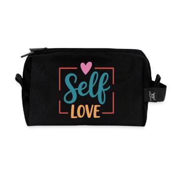 Self Love - Recycled Toiletry Zip Bag - black - Front