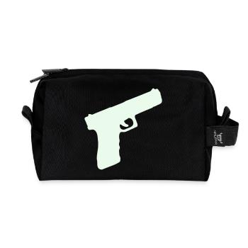 Pistol Weapon - Recycled Toiletry Zip Bag - black - Front