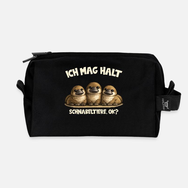 Schnabeltier Lustiges Tier Statement - Recycelte Kulturtasche - Schwarz