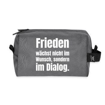 Dialog für Frieden Zitat Design - Recycelte Kulturtasche - Anthrazit - Vorne