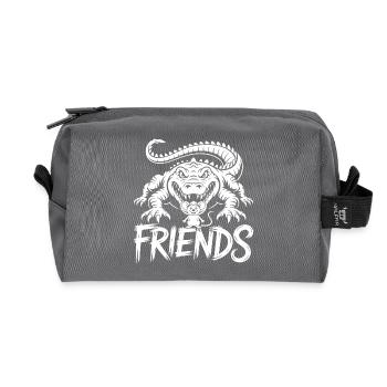 Amis pour la vie – crocodile, alligator et souris - Trousse de toilette en tissu recyclé - anthracite - Devant