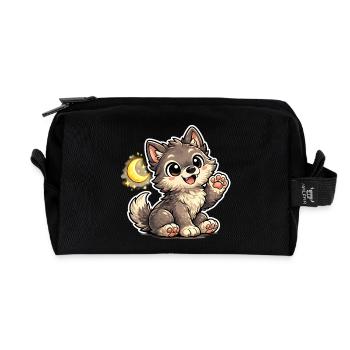 Mondnacht Wolfchen Cuddly Paw - Recycled Toiletry Zip Bag - black - Front