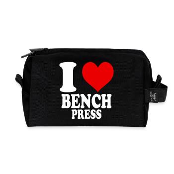 J’adore le développé couché, la salle de sport, le bodybuilding, le fitness - Trousse de toilette en tissu recyclé - noir - Devant