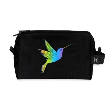 Oiseau arc-en-ciel - Trousse de toilette en tissu recyclé - noir - Devant