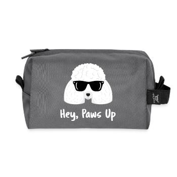 Cool Poodle Sunglasses Hey Paws Up Dog - Recycled Toiletry Zip Bag - anthracite - Front