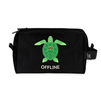 Offline Mode Turtle - Recycled Toiletry Zip Bag - black - Front