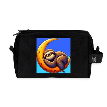 La paresse dort sur la Lune - Trousse de toilette en tissu recyclé - noir - Devant