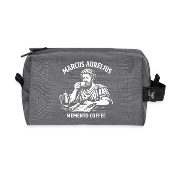 Marcus Aurelius Memento Coffee - Recycled Toiletry Zip Bag - anthracite - Front