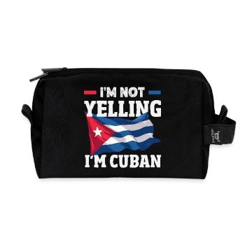 Cuba Pride & Home - Design du drapeau de Cuba - Trousse de toilette en tissu recyclé - noir - Devant