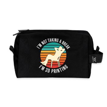 Je ne fais pas de pause, je fais de l’impression 3D, c’est drôle. - Trousse de toilette en tissu recyclé - noir - Devant