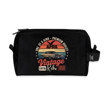 48 Jahre April 1978 Vintage Retro-Jubiläumsgeschenk - Recycelte Kulturtasche - Schwarz - Vorne