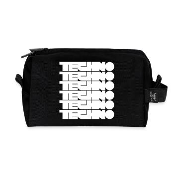 Techno Music Bold Abstract Geometry Logo - Recycelte Kulturtasche - Schwarz - Vorne