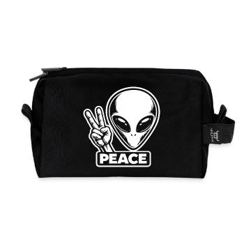 Außerirdischer Alien Peace Frieden auf Erden - Recycelte Kulturtasche - Schwarz - Vorne