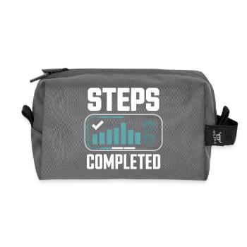 Steps Completed 10000 Schritte - Recycelte Kulturtasche - Anthrazit - Vorne