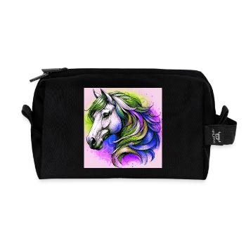 Pferd - Recycelte Kulturtasche - Schwarz - Vorne