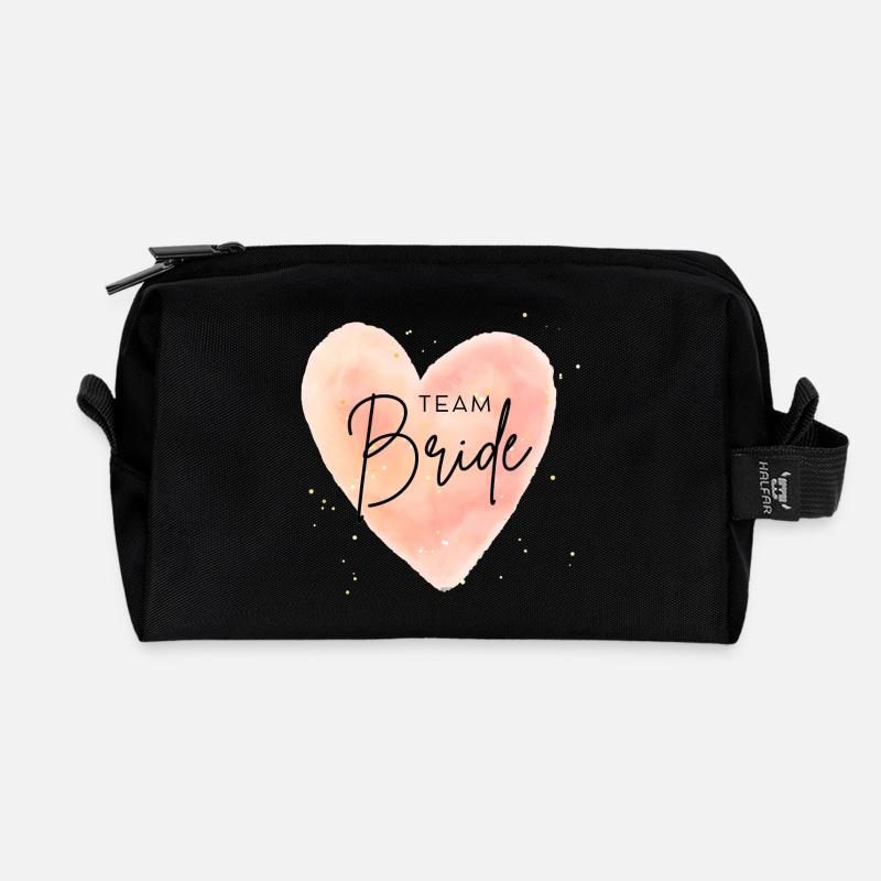 Team Bride JGA Shirt Braut Freundinnen Geschenk - Recycelte Kulturtasche - Schwarz