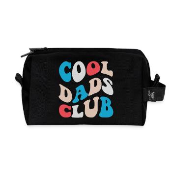 Cool Dads Club Retro Typo - Recycled Toiletry Zip Bag - black - Front
