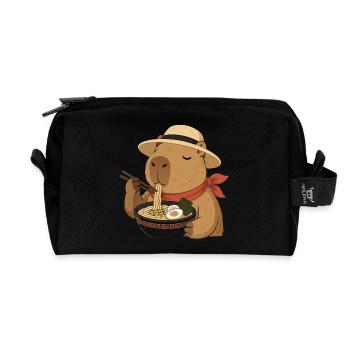 Capybara Ramen : Délice Japonais Kawaii - Trousse de toilette en tissu recyclé - noir - Devant