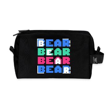 Pixelbären Blockkunst Retro - Recycelte Kulturtasche - Schwarz - Vorne