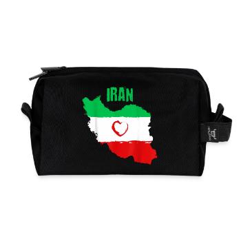 Iranische Herzflagge - Recycelte Kulturtasche - Schwarz - Vorne