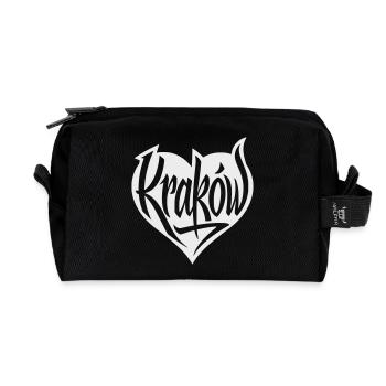 Krakau, Krakow Herz Graffiti - Recycelte Kulturtasche - Schwarz - Vorne