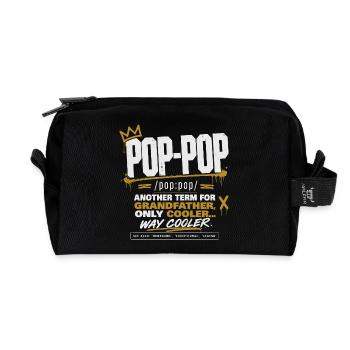 Pop-Pop Definition - Cool and Legendary Grandpa - Recycled Toiletry Zip Bag - black - Front