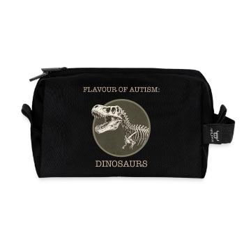 Saveur de l’autisme : les dinosaures - Trousse de toilette en tissu recyclé - noir - Devant