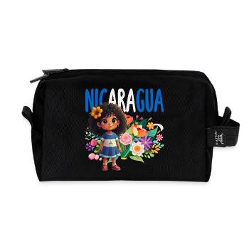 Nicaragua Flagge Stolz & Heimat - Recycelte Kulturtasche - Schwarz - Vorne