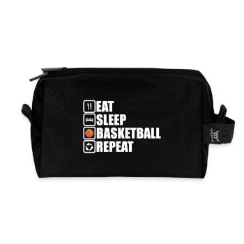 manger répétition de basket-ball de sommeil - Trousse de toilette en tissu recyclé - noir - Devant
