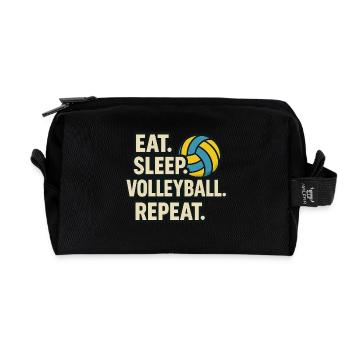 Volleyball Volleyball Sports Humor - Recycled Toiletry Zip Bag - black - Front