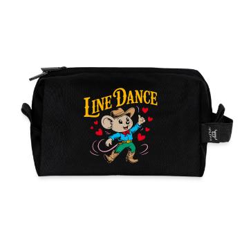 Line Dance Maus lustige Maus tanzt Linedance - Recycelte Kulturtasche - Schwarz - Vorne