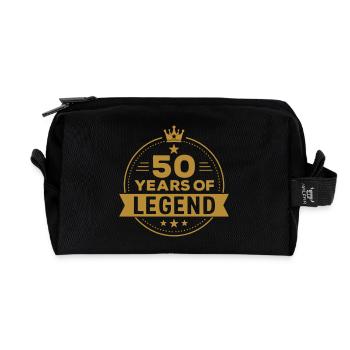 50 Years of Legend – Stylish Birthday Gift - Recycled Toiletry Zip Bag - black - Front
