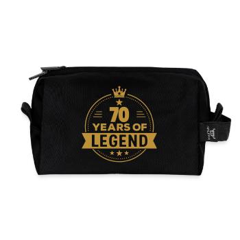 70 Jahre Legende – Stilvolles Geburtstagsgeschenk - Recycelte Kulturtasche - Schwarz - Vorne