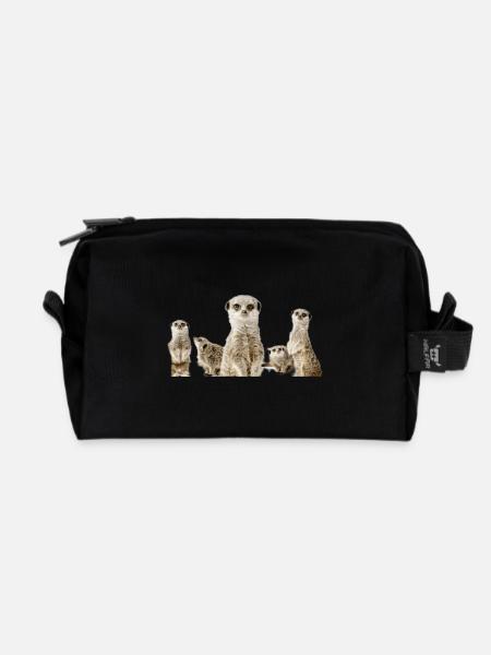 Erdmännchen - Recycelte Kulturtasche - Schwarz