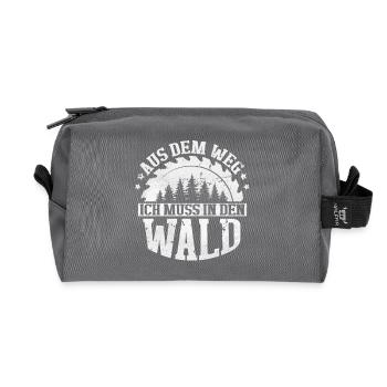 Holzfäller Spruch Aus dem Weg ich muss in den Wald - Recycelte Kulturtasche - Anthrazit - Vorne