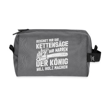 Der König will Holz machen - Recycelte Kulturtasche - Anthrazit - Vorne