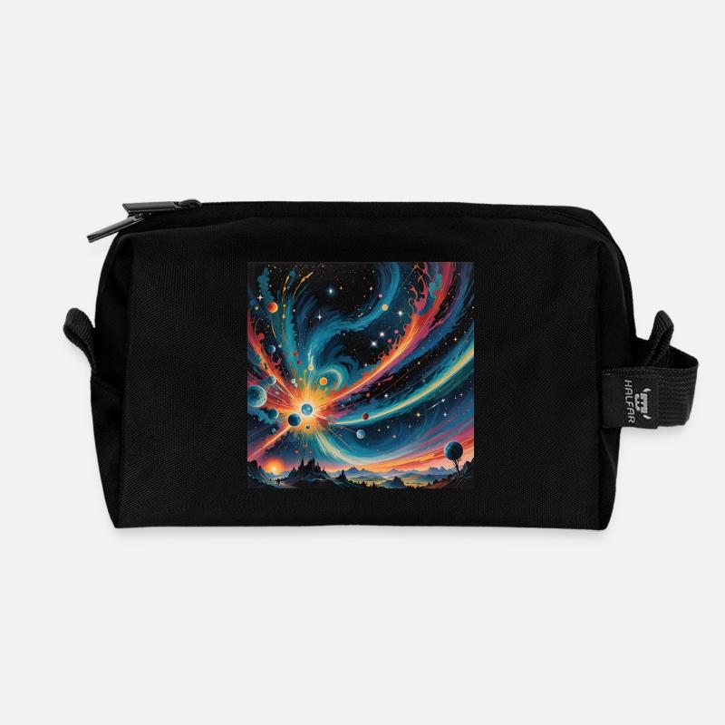 a little bit in space - Recycelte Kulturtasche - Schwarz