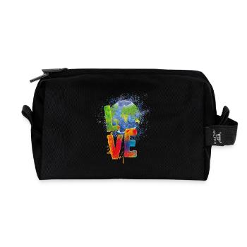 I love my planet! - Recycelte Kulturtasche - Schwarz - Vorne