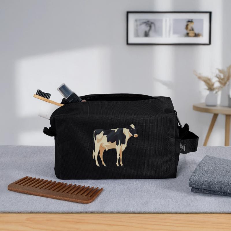 Vache debout - conception simple Trousse de toilette en tissu recyclé