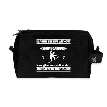 Imagine a life without a snowboard - Recycled Toiletry Zip Bag - black - Front